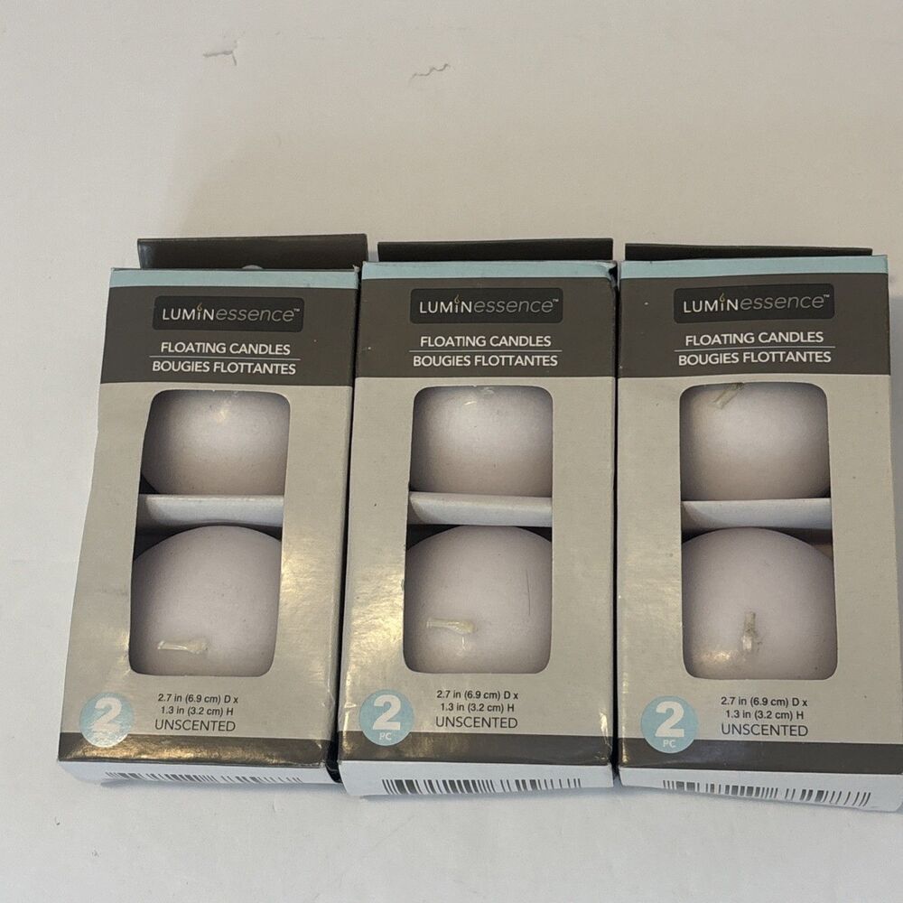 Lumin Essence 6 Floating Candles White Unscented 2.7 in x 1.3 in